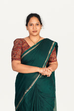 KALAMKARI BUTTA  ROUND NECK 10 INCH HANDS STRECHBLE BLOUSE