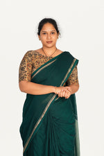 KALAMKARI BOAT NECK OPEN 10 HAND'S STREACHBLE  BLOUSE