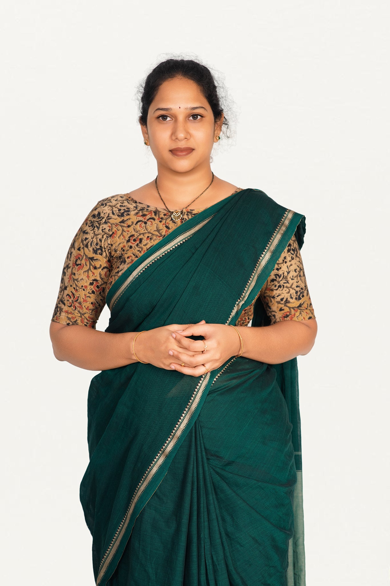 KALAMKARI BOAT NECK OPEN 10 HAND'S STREACHBLE  BLOUSE