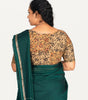 KALAMKARI BOAT NECK OPEN 10 HAND'S STREACHBLE  BLOUSE
