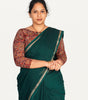 KALAMKARI BOAT NECK OPEN 3/4  HAND'S STREACHBLE  BLOUSE