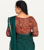 KALAMKARI BOAT NECK OPEN 3/4  HAND'S STREACHBLE  BLOUSE