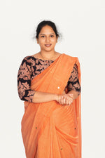 KALAMKARI BOAT NECK OPEN 3/4  HAND'S STREACHBLE  BLOUSE