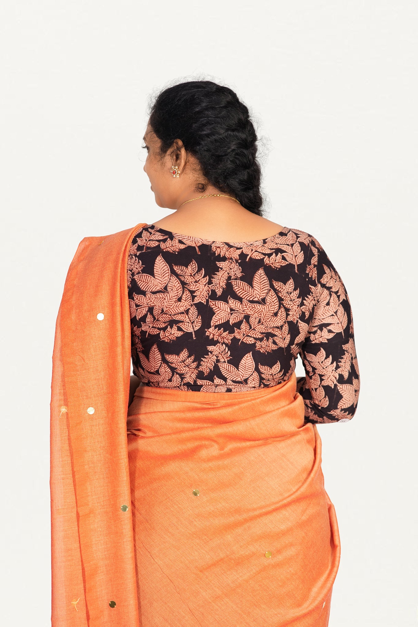 KALAMKARI BOAT NECK OPEN 3/4  HAND'S STREACHBLE  BLOUSE