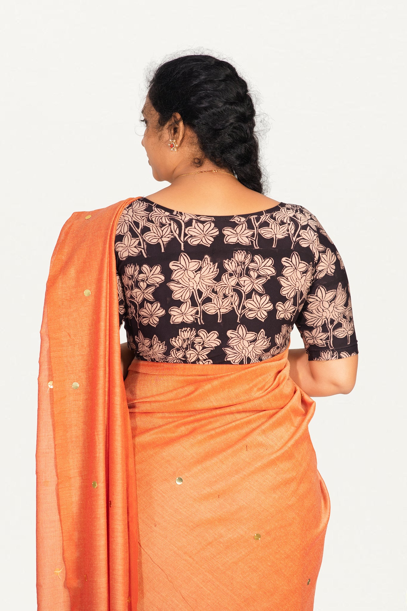 KALAMKARI BOAT NECK OPEN 10 HAND'S STREACHBLE  BLOUSE