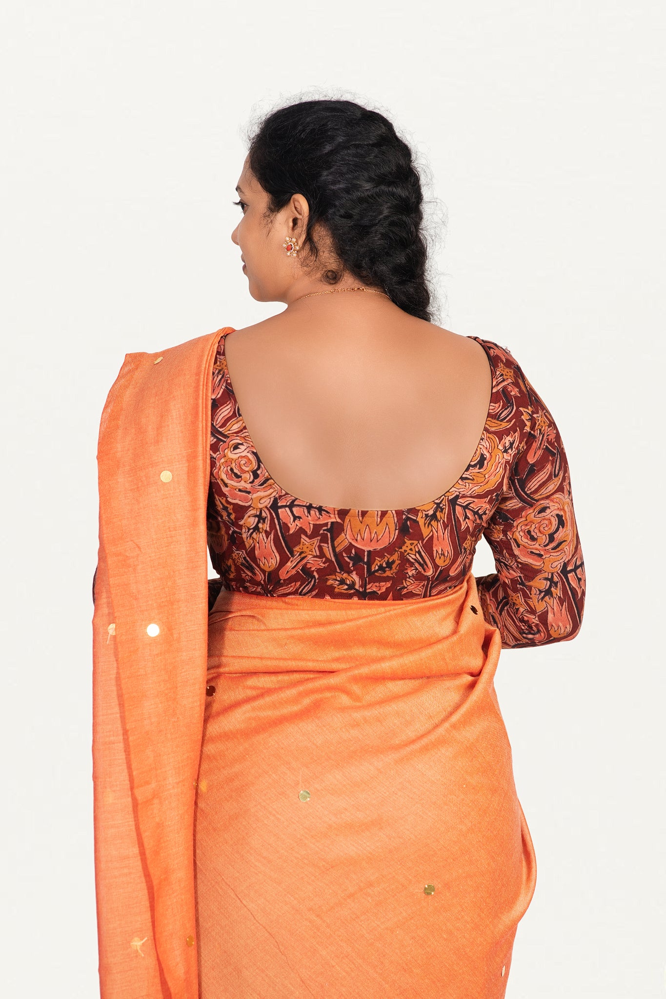 KALAMKARI ROUND NECK FULL HANDS STRECHBLE BLOUSE