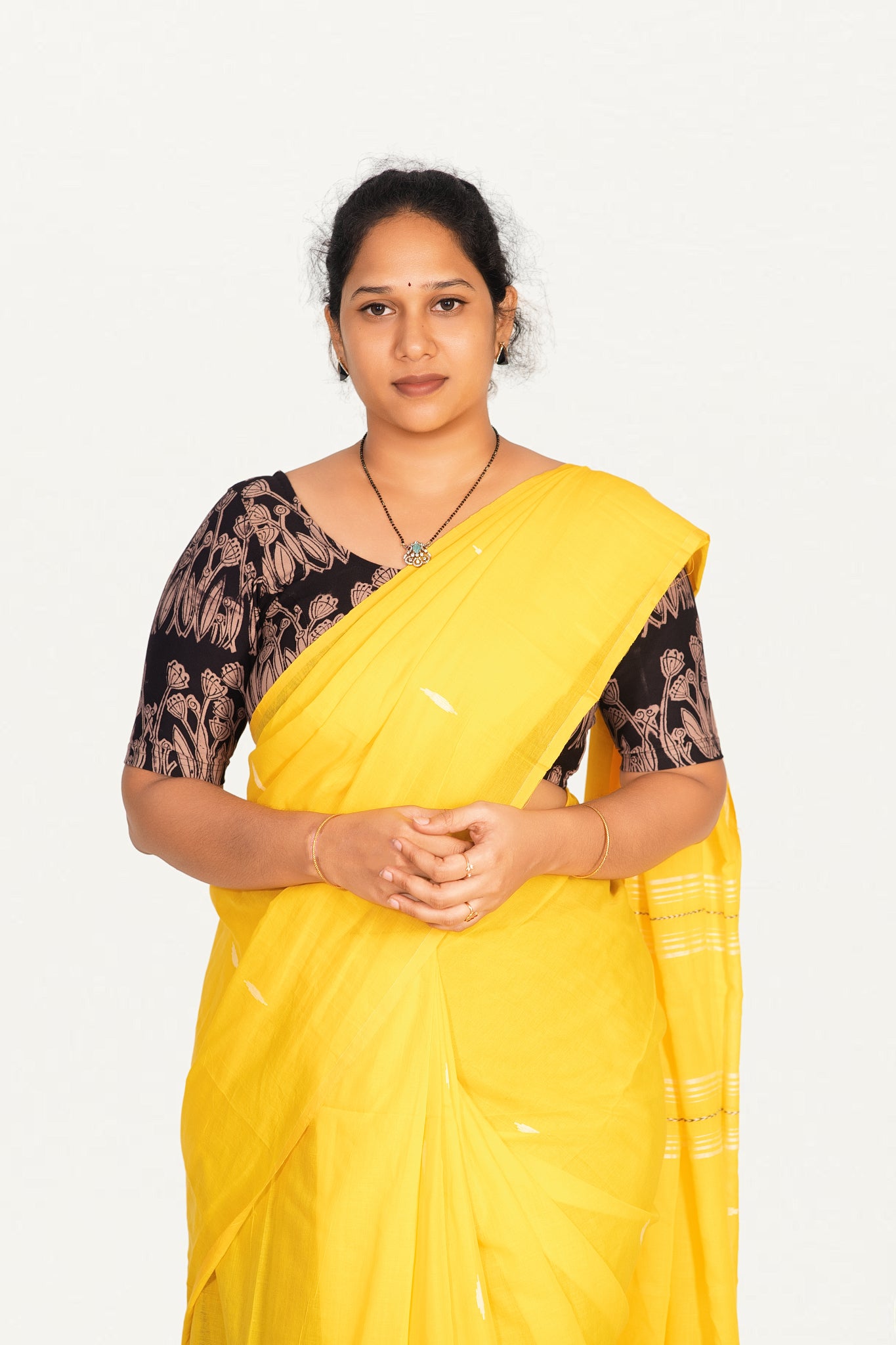 KALAMKARI ROUND NECK 10 INCH HANDS STRECHBLE BLOUSE