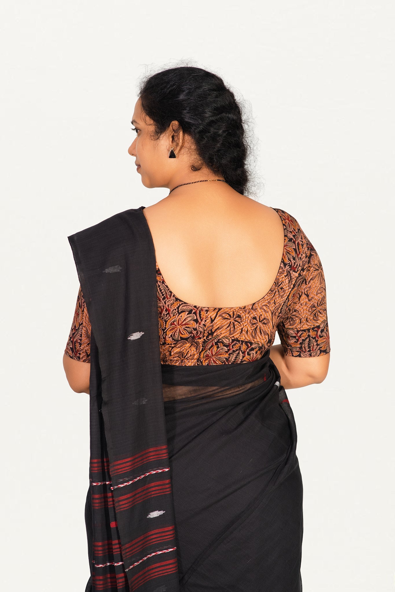 KALAMKARI ROUND NECK 10 INCH HANDS STRECHBLE BLOUSE