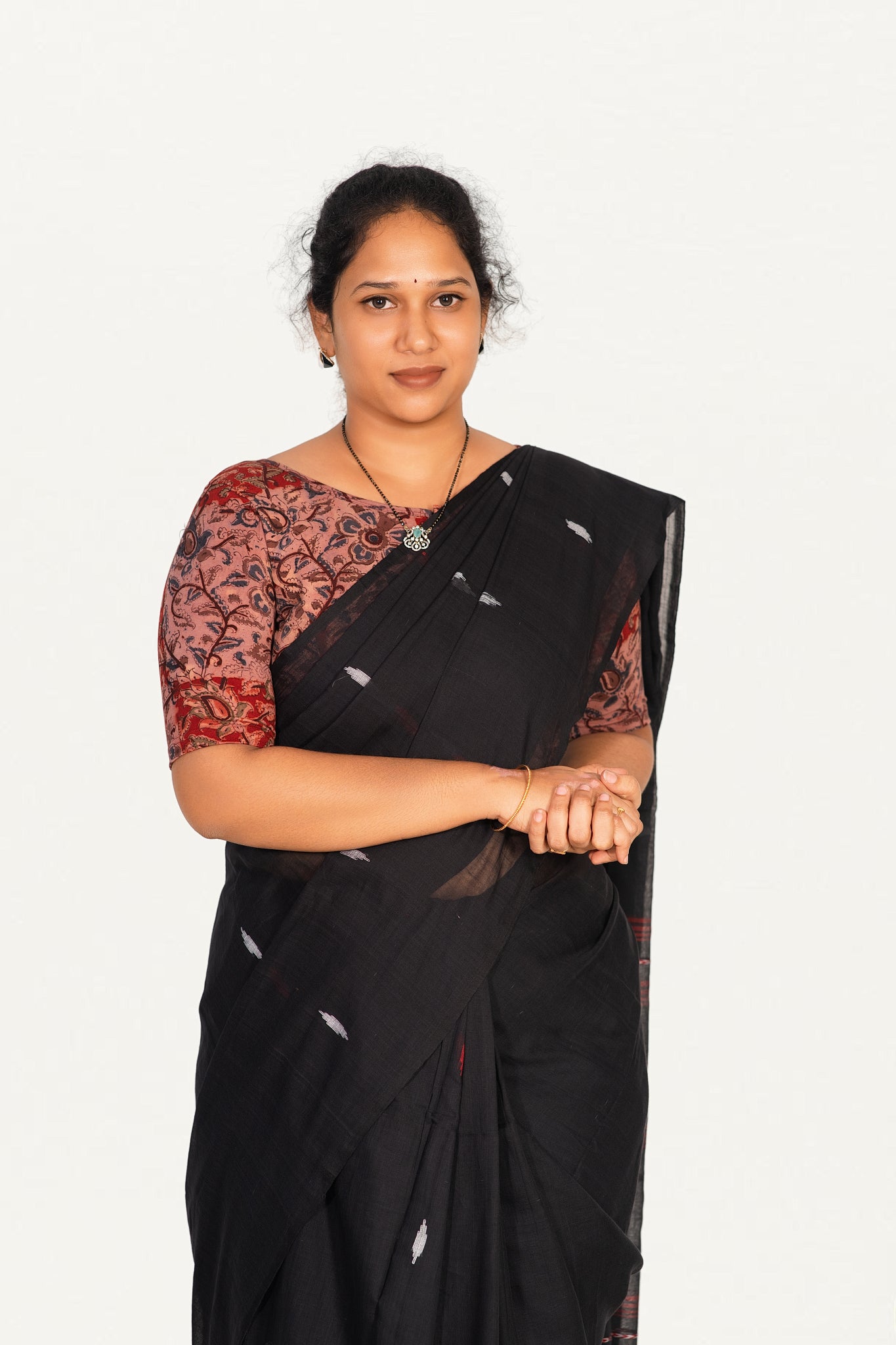 KALAMKARI BOAT NECK OPEN 10 HAND'S STREACHBLE  BLOUSE