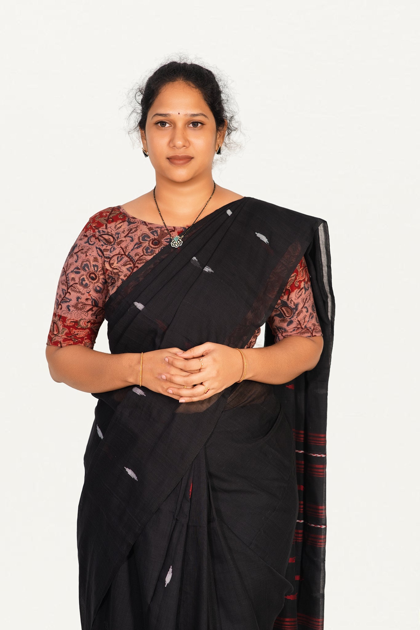KALAMKARI BOAT NECK OPEN 10 HAND'S STREACHBLE  BLOUSE