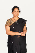 KALAMKARI V NECK SHORT HAND  STRECHBLE BLOUSE