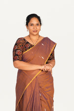 KALAMKARI ROUND NECK 10 INCH HANDS STRECHBLE BLOUSE