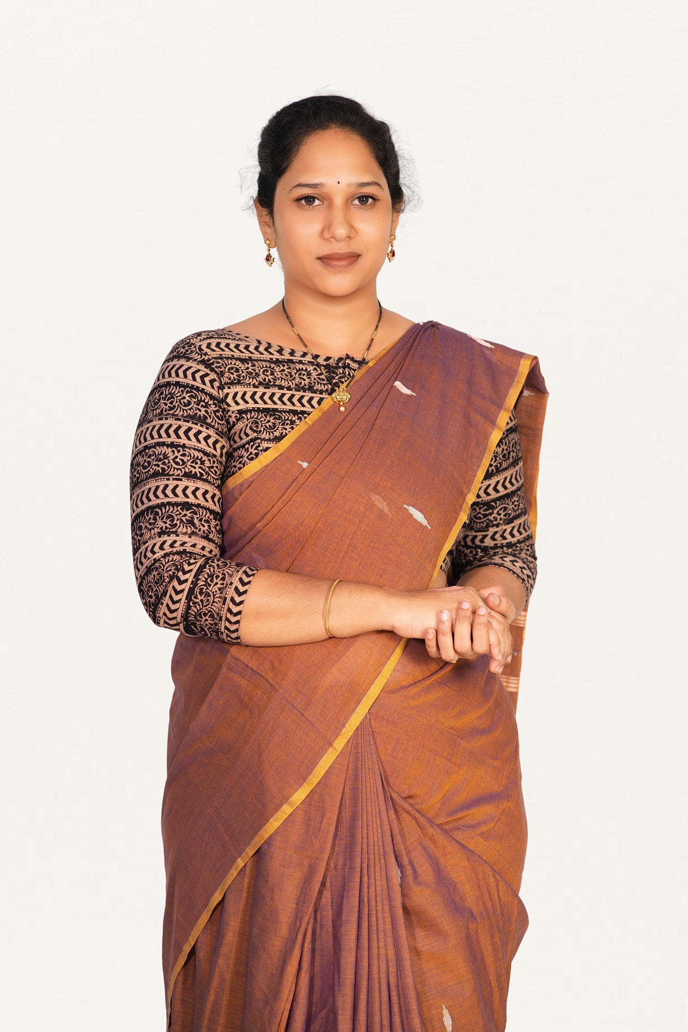 KALAMKARI BOAT NECK OPEN 3/4  HAND'S STREACHBLE  BLOUSE