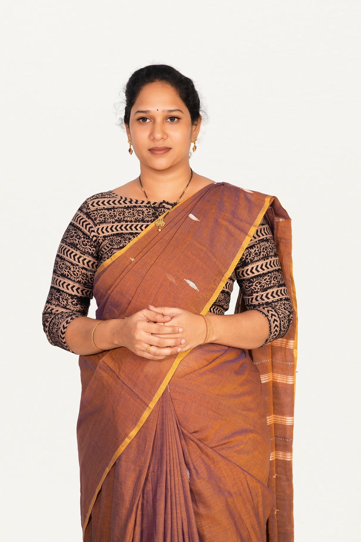 KALAMKARI BOAT NECK OPEN 3/4  HAND'S STREACHBLE  BLOUSE