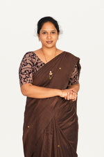 KALAMKARI ROUND NECK 10 INCH HANDS STRECHBLE BLOUSE