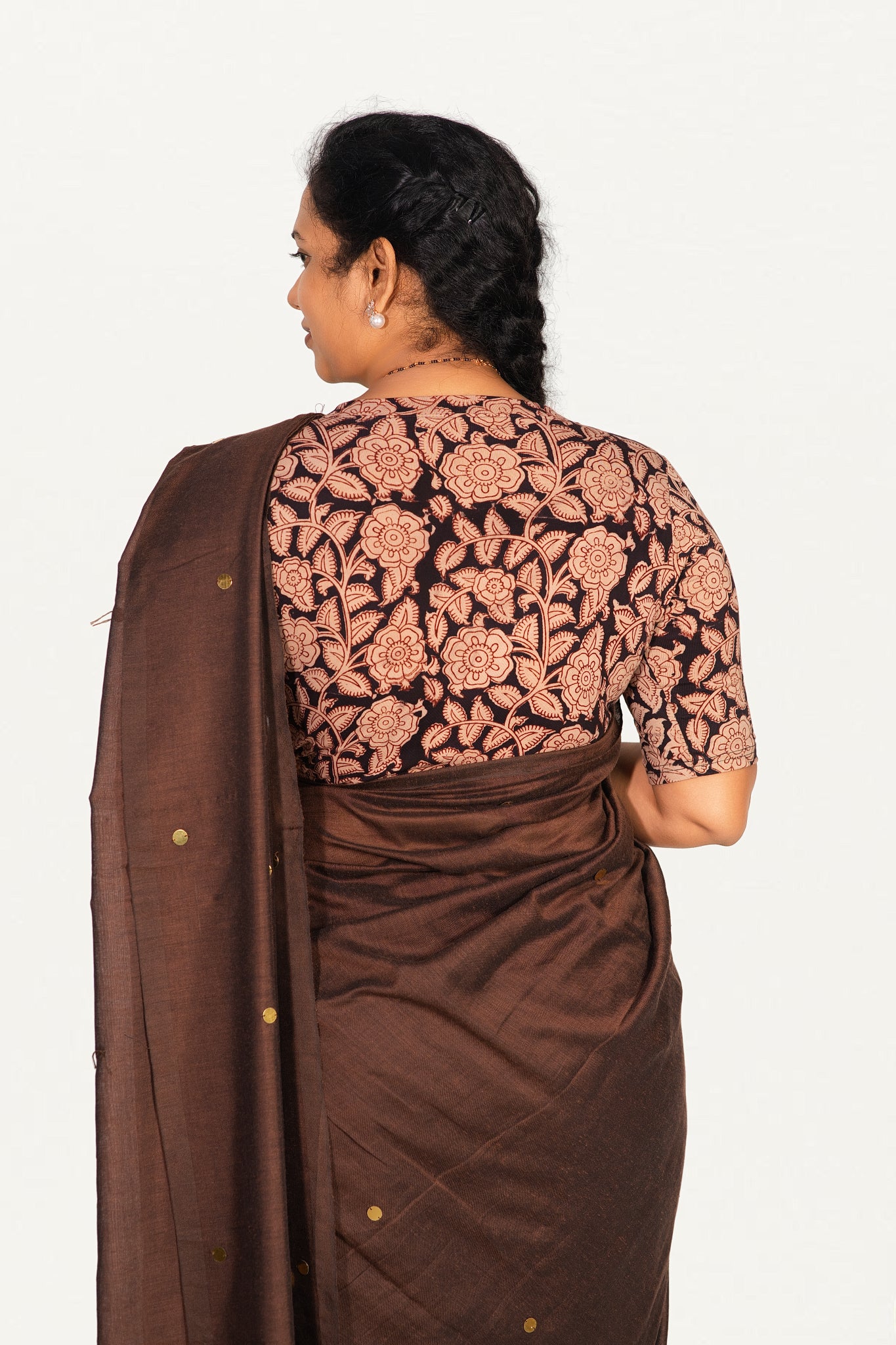 KALAMKARI V NECK 10 INCH HAND  STRECHBLE BLOUSE