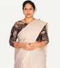 KALAMKARI BOAT NECK OPEN 3/4  HAND'S STREACHBLE  BLOUSE
