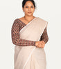 KALAMKARI ROUND NECK FULL HANDS STRECHBLE BLOUSE