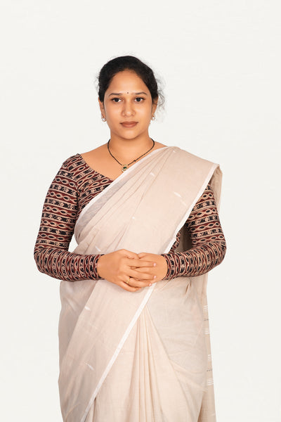 KALAMKARI ROUND NECK FULL HANDS STRECHBLE BLOUSE