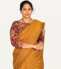 KALAMKARI BOAT NECK OPEN 3/4  HAND'S STREACHBLE  BLOUSE