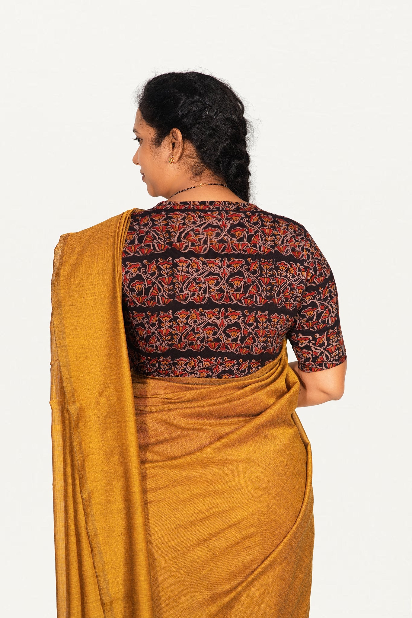 KALAMKARI V NECK 10 INCH HAND  STRECHBLE BLOUSE