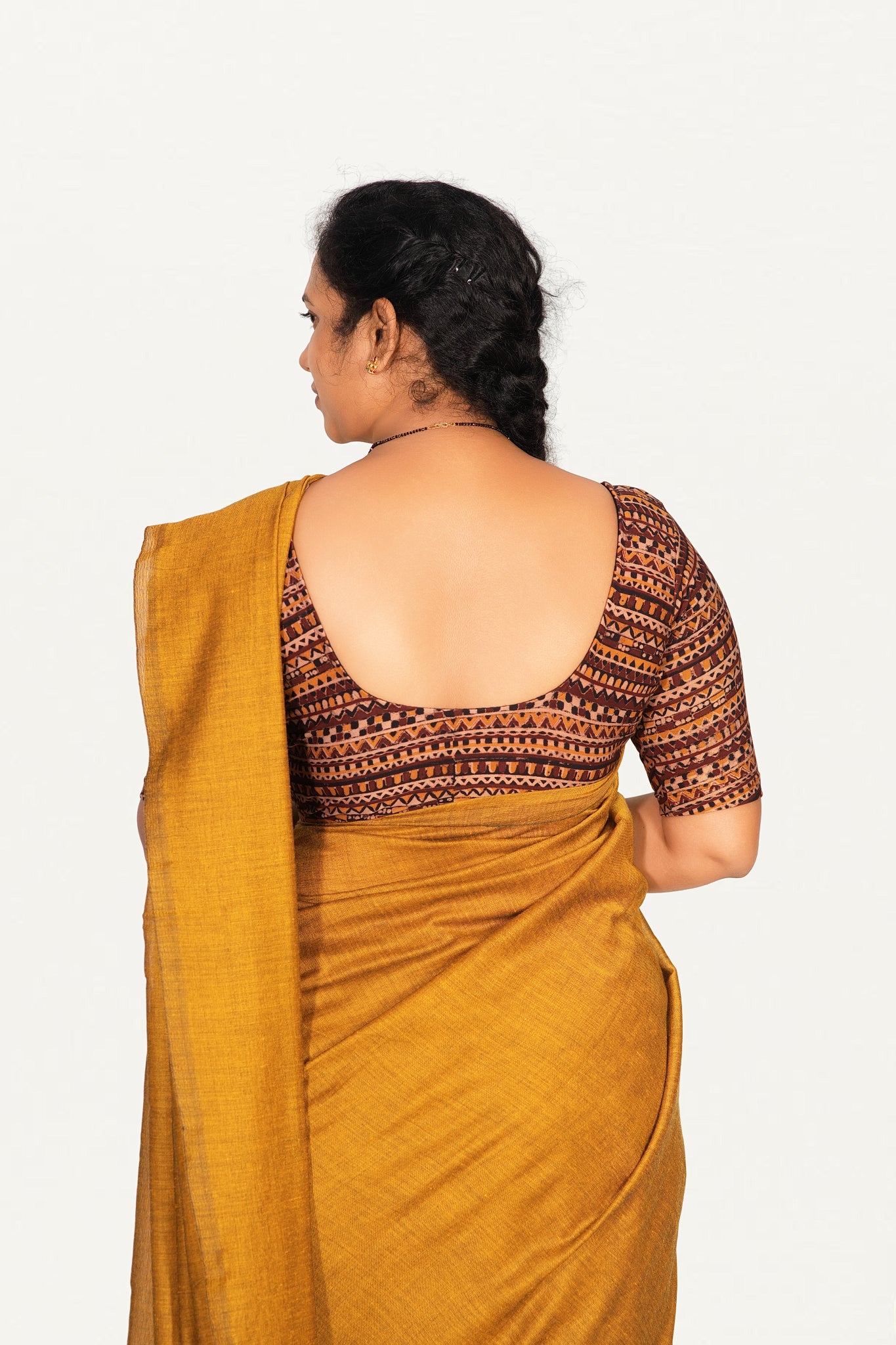 KALAMKARI ROUND NECK 10 INCH HANDS STRECHBLE BLOUSE