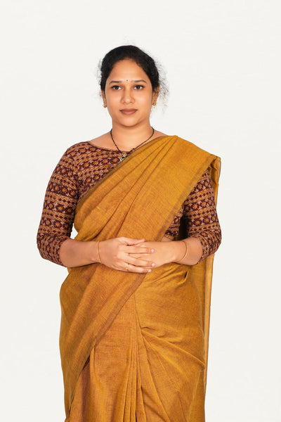 KALAMKARI BOAT NECK OPEN 3/4  HAND'S STREACHBLE  BLOUSE