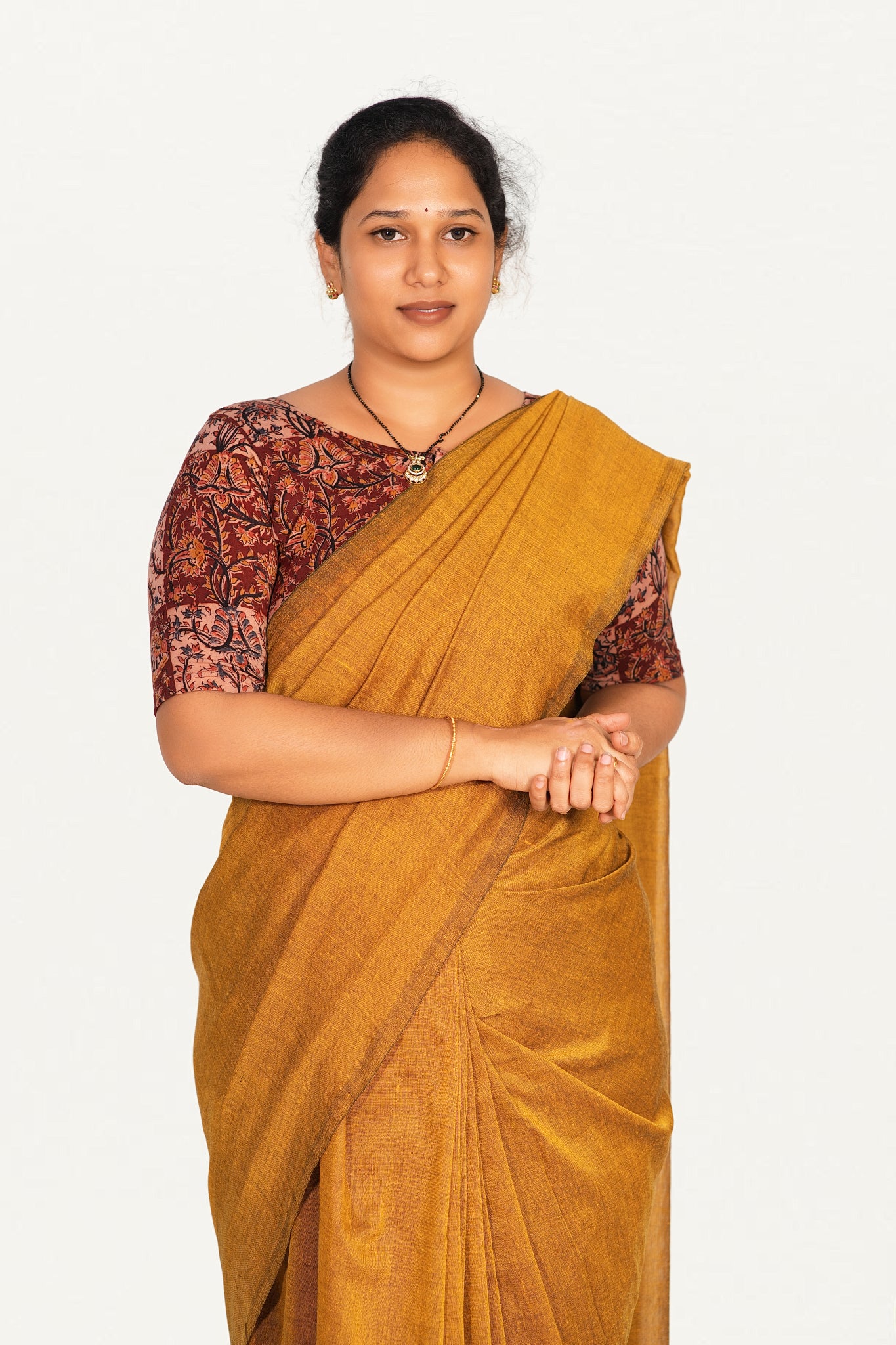 KALAMKARI BOAT NECK OPEN 10 HAND'S STREACHBLE  BLOUSE