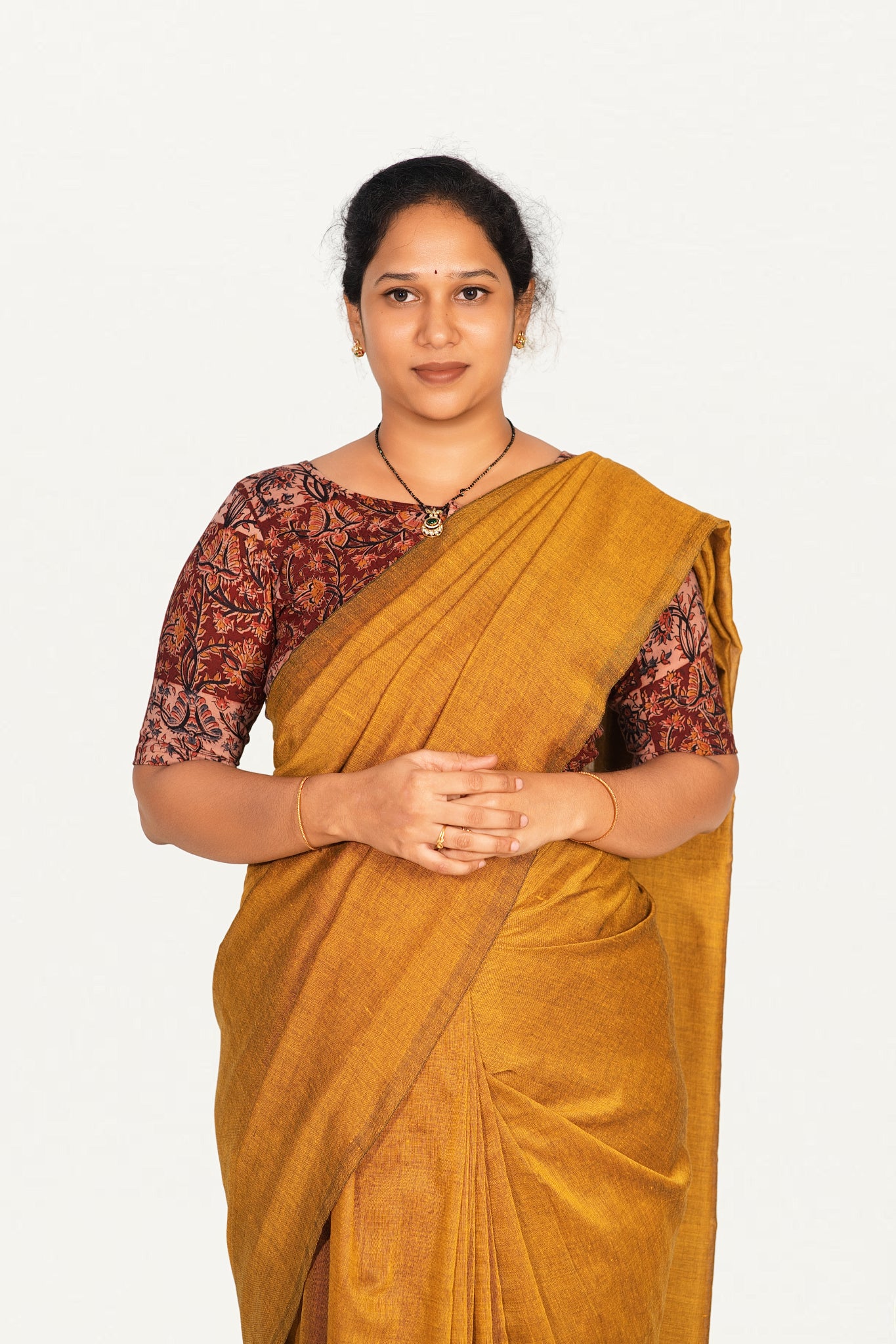 KALAMKARI BOAT NECK OPEN 10 HAND'S STREACHBLE  BLOUSE