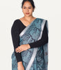 ROUND NECK FULL HANDS STRECHBLE BLOUSE BLACK