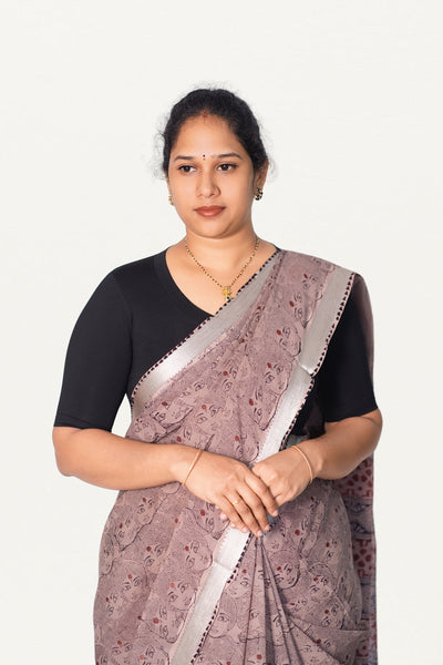 V NECK 10 INCH HAND  STRECHBLE BLOUSE