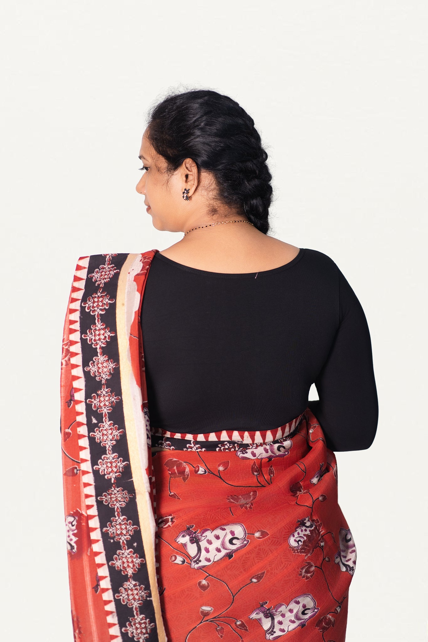 BOAT NECK OPEN 3/4  HAND'S STREACHBLE  BLOUSE