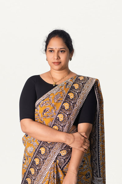 BOAT NECK OPEN 10 HAND'S STREACHBLE  BLOUSE