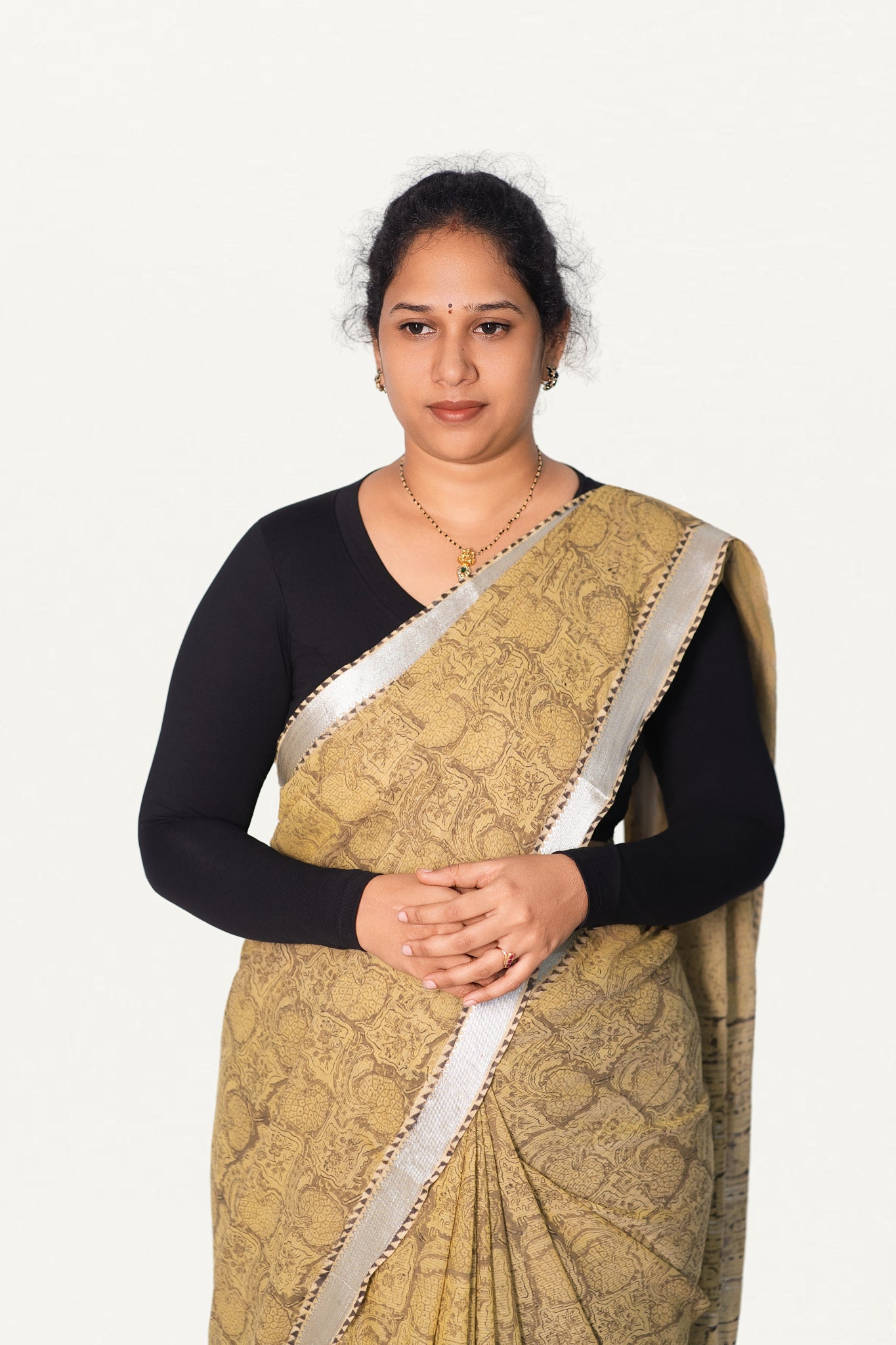 V NECK FULL HAND  STRECHBLE BLOUSE