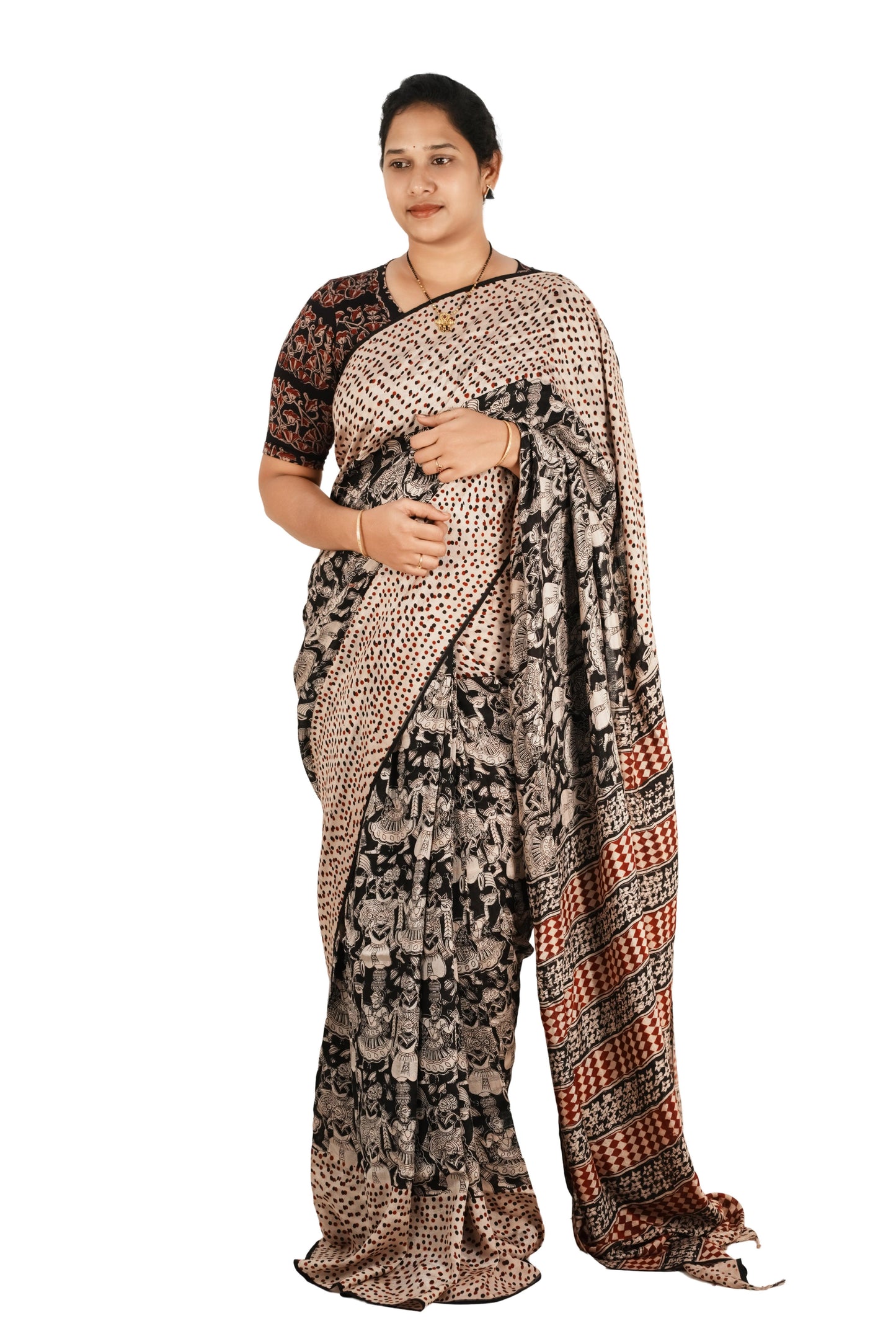 kalamkari Uppada Silk Missing Thread Saree - Manav Kalamkari
