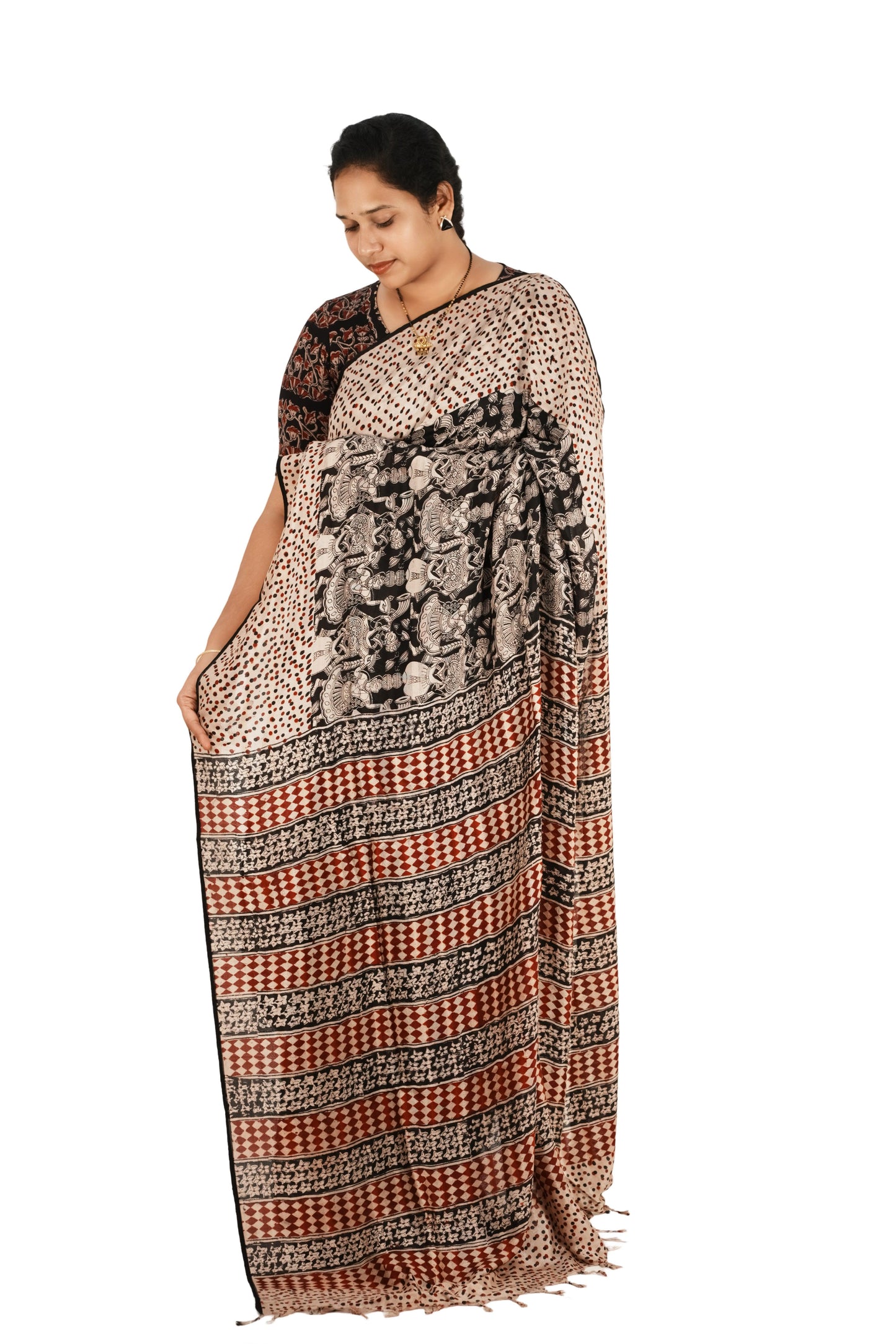 kalamkari Uppada Silk Missing Thread Saree - Manav Kalamkari