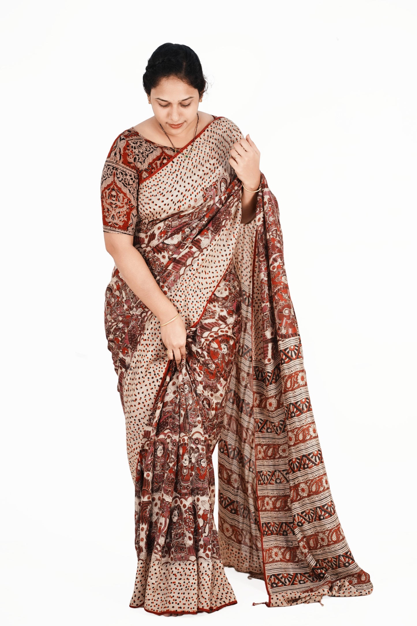kalamkari Uppada Silk Missing Thread Saree - Manav Kalamkari
