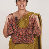 KALAMKARI ROUND NECK 10 INCH HANDS STRECHBLE BLOUSE